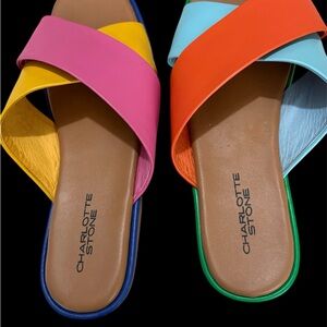 EGUC Charlotte Stone Multicolor Sold Out Kim Flat Sandals in Solimar size 10/11